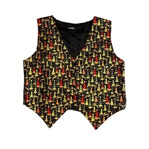 111 Main ~ Black & Gold Accents W/ Multi-Colors Christmas Trees and Deers ~ New